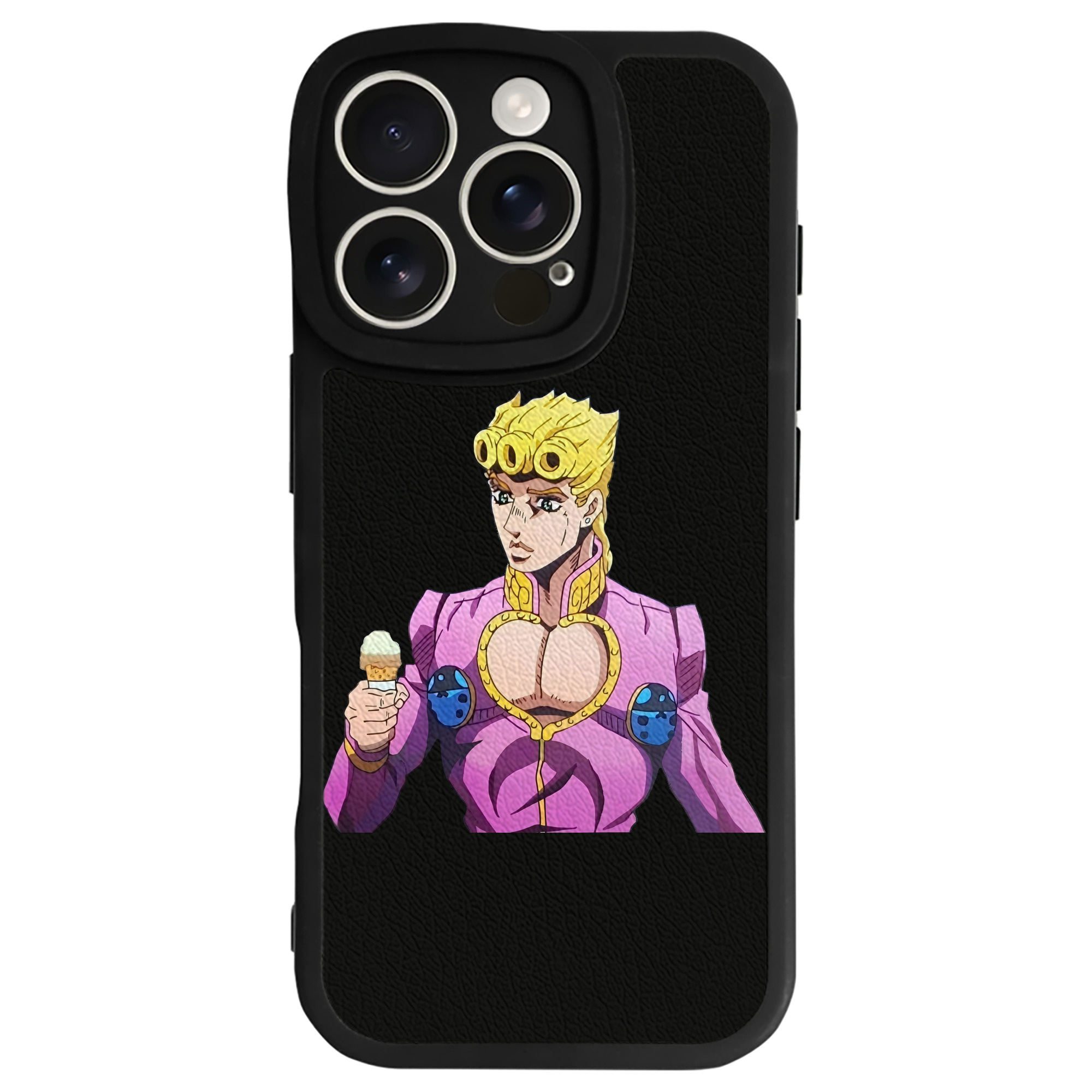 （画像用） ジョジョの奇妙な冒険 ジョルノ?ジョバァーナ JoJo's Bizarre Adventure Giorno Giovanna 【iPhone 16シリーズ対応】シリコンスマホケース（レザー調） 材質：シリコン